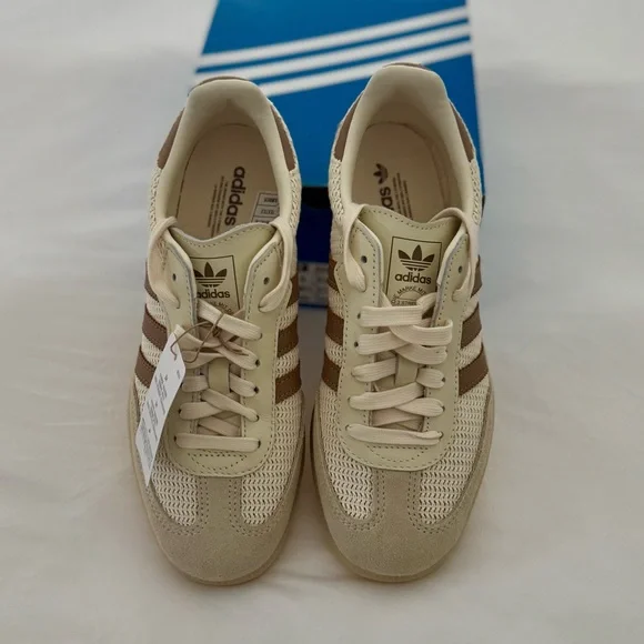 Adidas Samba OG Crochet Knit Cream White Cardboard Crystal Sand Mens 6/ Womens 7 - Picture 9 of 16